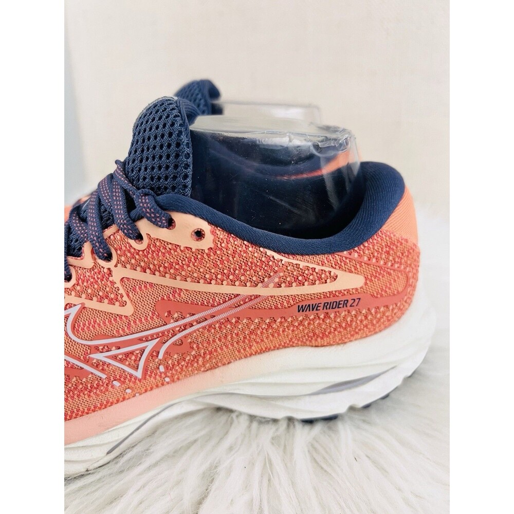 Mizuno Wave Rider 27 Coral Reef Snow White Womens Running Shoes Size 7 - Picture 3 of 8